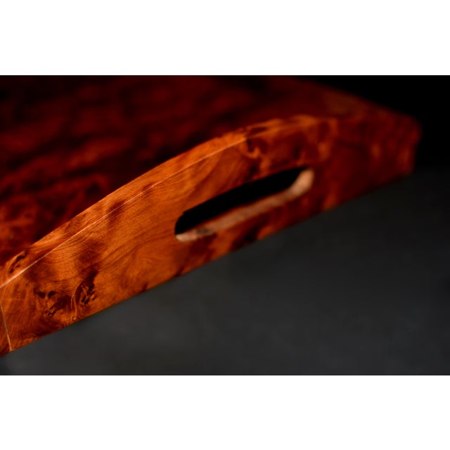 Rare Fragrant Thuya Exotic Wood Tray Large 15.5" Solid Wood For Sale - Image 13 of 18