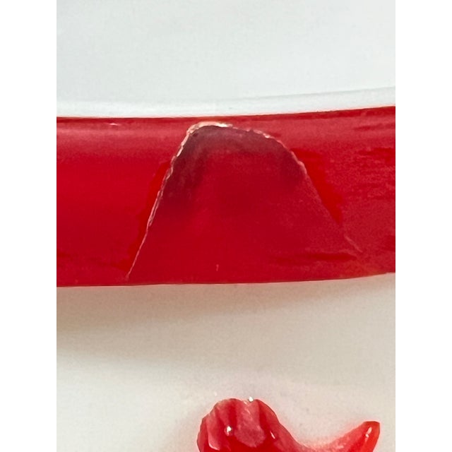 Red Chinese Art Peking Glass Overlay Brush Pot With Phoenix Bird and Floral Design For Sale - Image 8 of 12