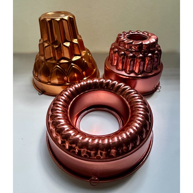 Vintage Copper Toned Aluminum Molds - Set of 3 For Sale - Image 12 of 18