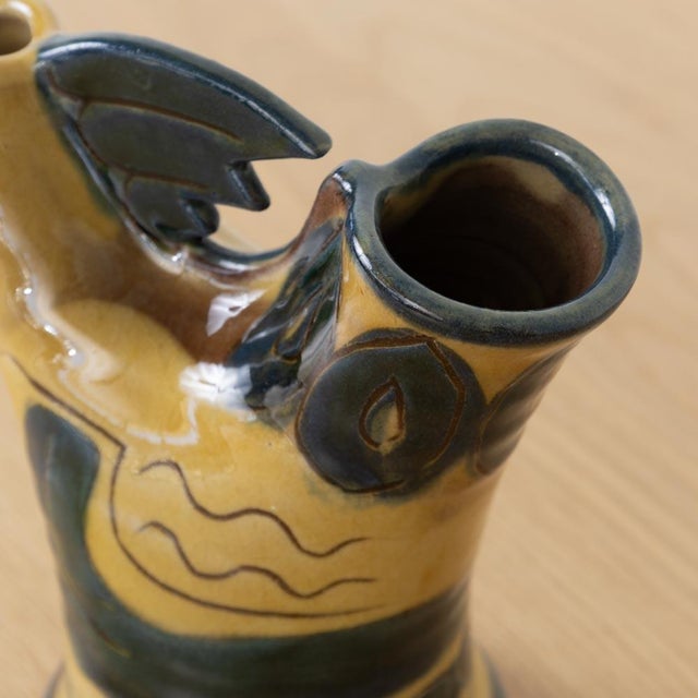 1950s French Ceramic Rooster Vase For Sale - Image 10 of 11