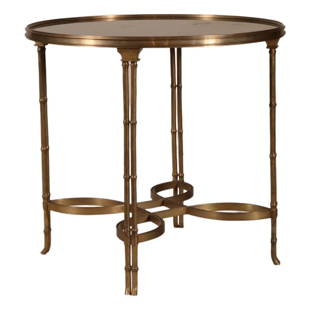 Neoclassical Style Bronze & Granite Gueridon Side Table For Sale