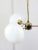Mid-Century Brass Opaline Glass Chandelier For Sale - Image 13 of 18