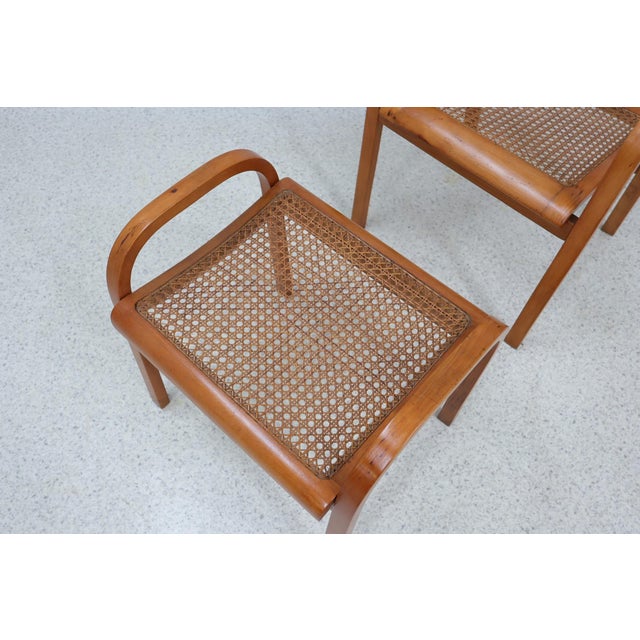 1940s Mid-Century Vienna Straw Bench and Armchair, 1940s, Set of 3 For Sale - Image 5 of 14