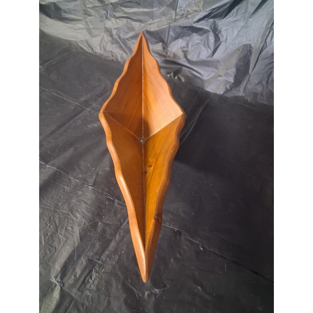 Mid Century Modern Sculpted Walnut Center Piece Bowl For Sale - Image 10 of 10