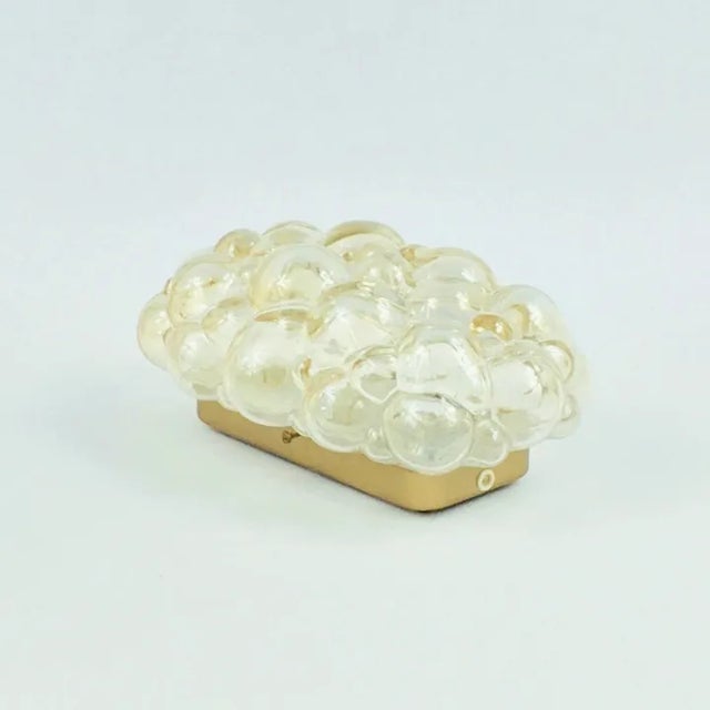 Mid-Century Amber Bubble Glass Wall Lamp by Helena Tynell for Limburg, Germany, 1960s For Sale - Image 6 of 9