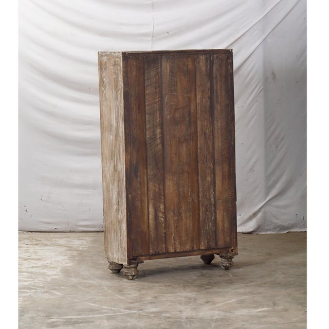 Wood Antique Anglo-Indian Teakwood Small Armoire For Sale - Image 7 of 7