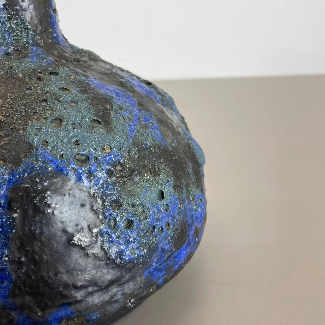 Black Abstract Ceramic Studio Pottery Vase from Gerhard Liebenthron, Germany, 1970s For Sale - Image 8 of 18