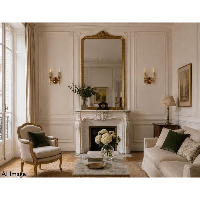 French Louis XVI or Neoclassical Style Brass Double Sconces, 1960s, Set of 2 For Sale - Image 9 of 10