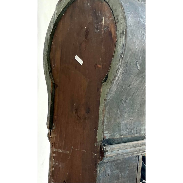 Wood Vintage Patinated Gustavian Grandfather Clock For Sale - Image 7 of 14
