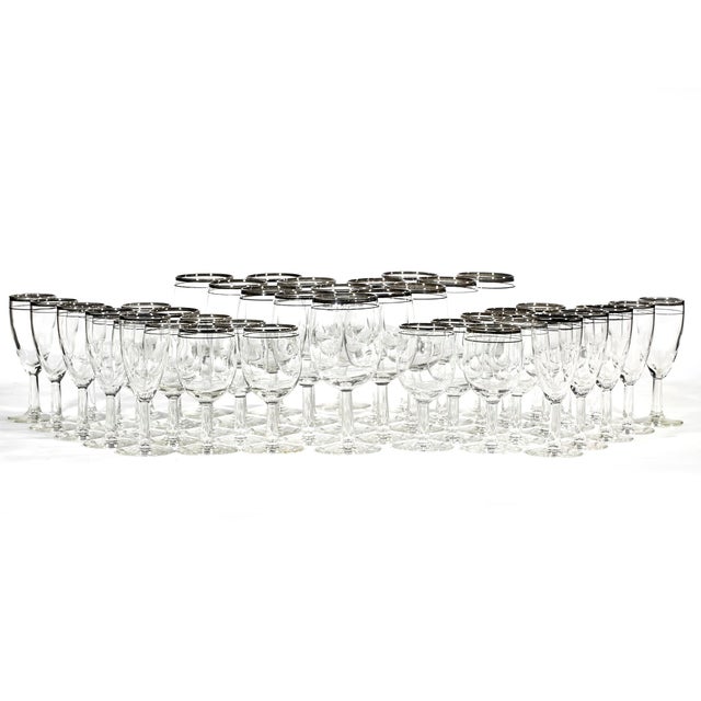 Mid-20th Century Modern Double Silver Ring Glass Stems, 45 Pieces For Sale - Image 9 of 9