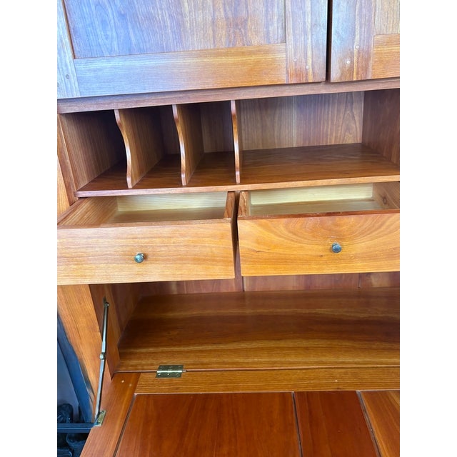 Wood Vintage 1980 Thos Moser Shaker Cherry Cupboard Desk For Sale - Image 7 of 15