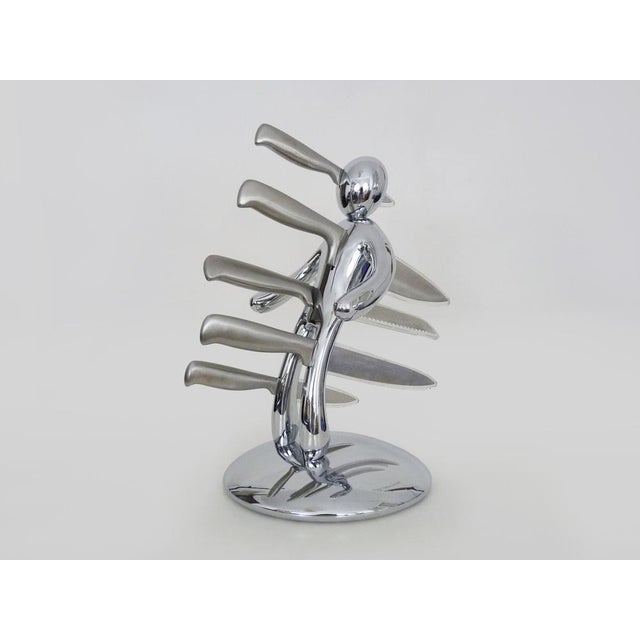 Knives and Knife Block by Raffaele Iannello for Viceversa, 1991, Set of 5 For Sale - Image 11 of 11