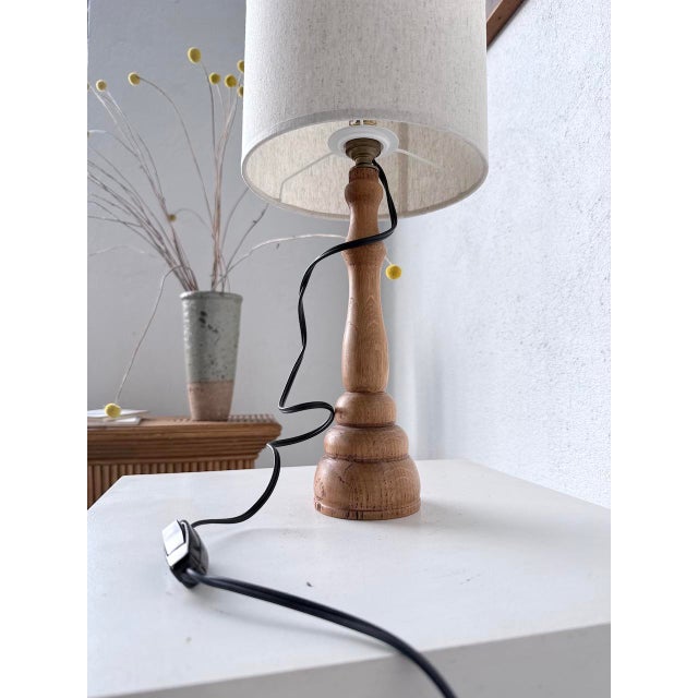 Light Oak Wood Desk Lamp, 1950s For Sale - Image 10 of 13