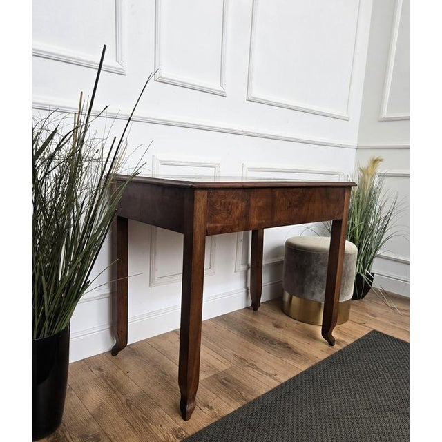 Mid-Century Art Deco Italian Walnut Burl Wood Writing Desk Table, 1960s For Sale - Image 10 of 11