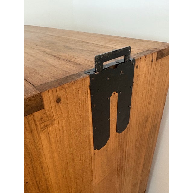 Vintage Japanese Kimono Kannon Biraki Tansu 3 Section Dresser Cabinet For Sale In New York - Image 6 of 11