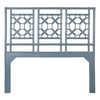 Lattice Back Headboard Double, Regatta Blue For Sale