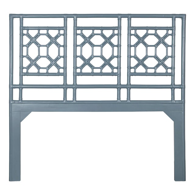 Lattice Back Headboard Double, Regatta Blue For Sale