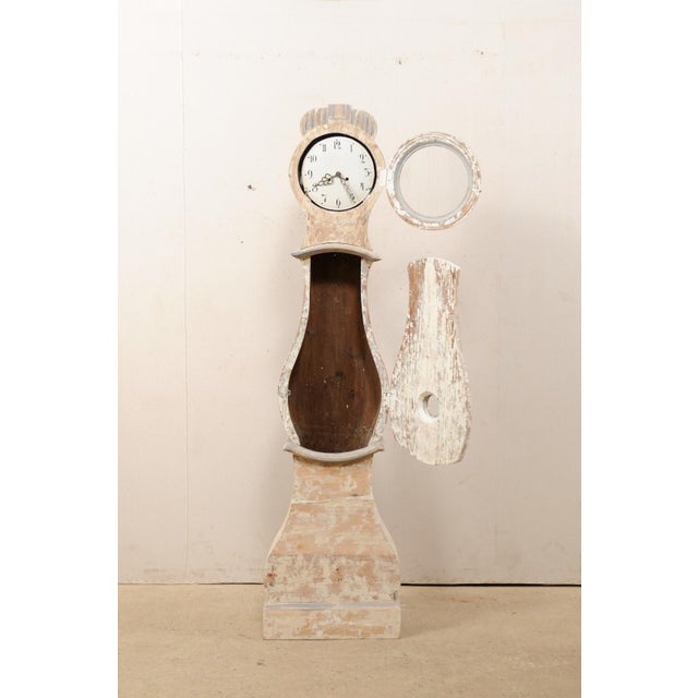 19th C. Swedish Floor Clock, Scraped Finish For Sale - Image 9 of 11