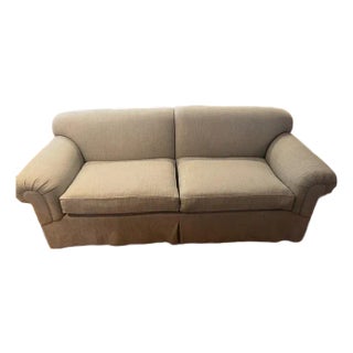 Transitional Style 2-Seat Roll Arm Sofa For Sale
