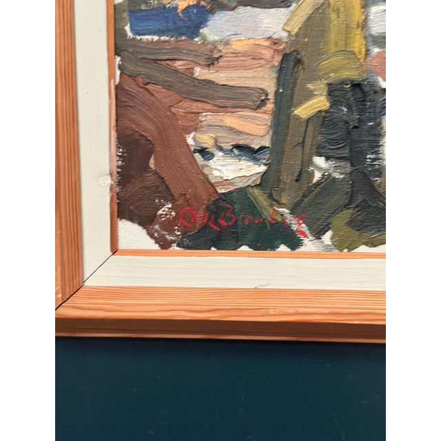 O. Blomberg, Cubist Landscape, 1950s, Oil Painting on Canvas, Framed For Sale - Image 6 of 16