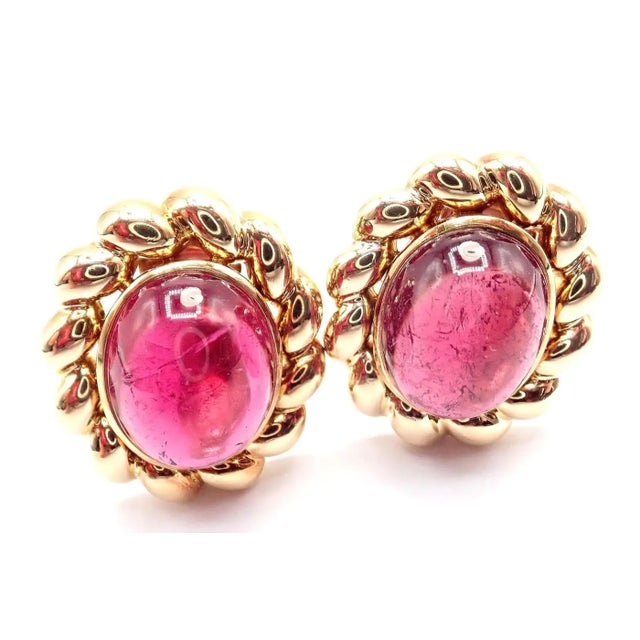 Late 20th Century Tiffany & Co. Yellow Gold Large Pink Tourmaline Earrings, Pair For Sale - Image 11 of 13