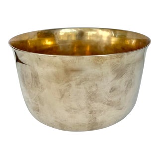 Vintage Round Brass Planter For Sale
