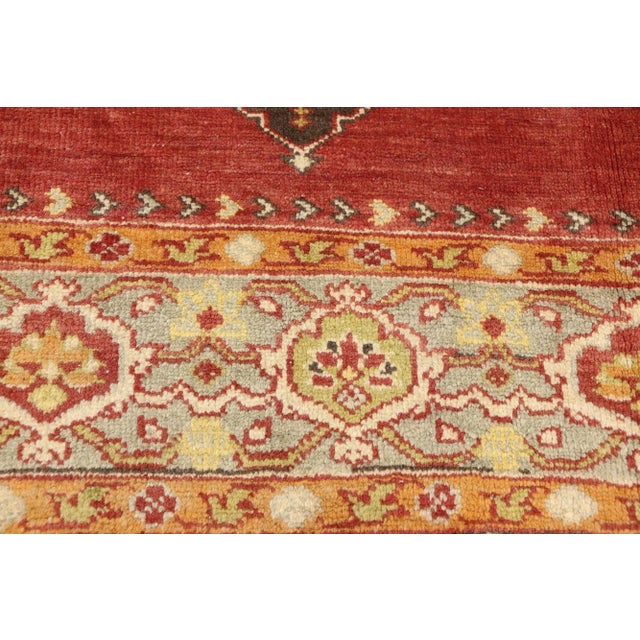 Vintage Turkish Oushak Gallery Rug, Wide Hallway Runner - 04'11 X 13'01 For Sale - Image 4 of 9