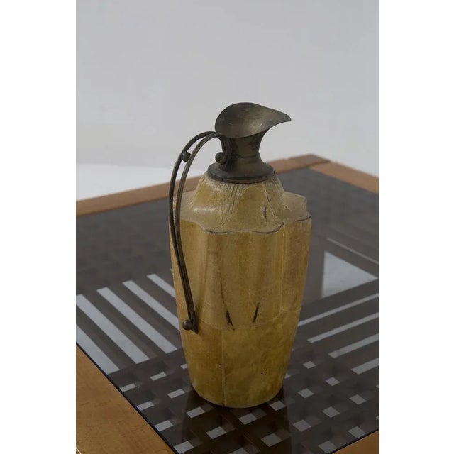 Vintage Italian Parchment Jug from Distillery Moroni, 1970s, in Good conditions. Designed 1970 to 1979 This piece has an...