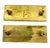 1970s Post Mid Century Cast Brass W/Ceramic Yellow, White, & Gold Tiled Furniture Handles - a Pair For Sale - Image 4 of 6