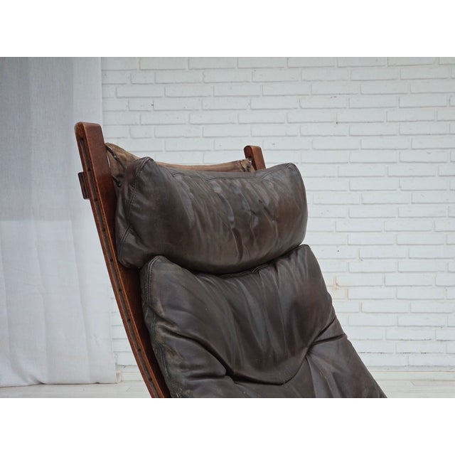 1970s Norwegian Siesta Lounge Chair in Leather by Ingmar Relling for Westnofa, 1970s For Sale - Image 5 of 18