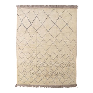 Vintage Hand-Knotted Moroccan Rug 8'2" X 10'7" For Sale