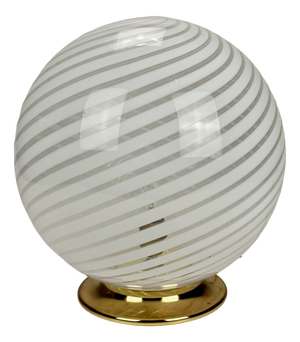 Murano Swirl Glass Globe Table Lamp from Venini, 1980s