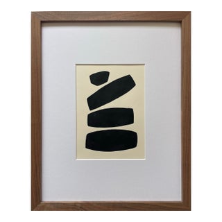 2026 "Giuseppe" Abstract Minimalist Painting on Paper by Artist r.k. Red For Sale