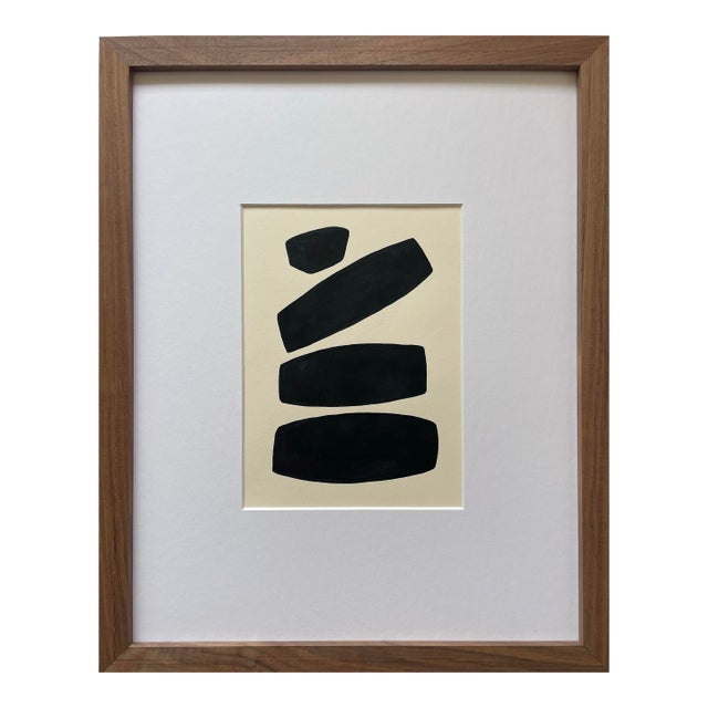 2026 "Giuseppe" Abstract Minimalist Painting on Paper by Artist r.k. Red For Sale