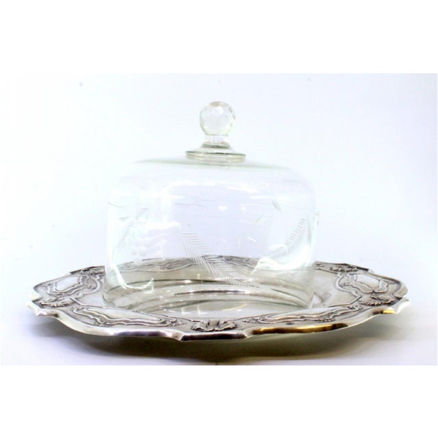 Silver Cheese Dish with Reliefs and Monogram Cards For Sale - Image 6 of 8