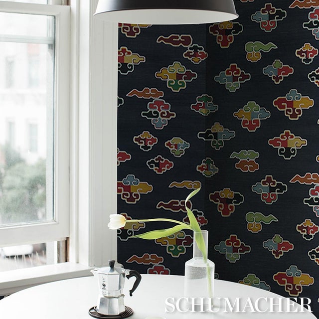 2020s Schumacher In Dreams Wallcovering In Midnight For Sale - Image 5 of 6
