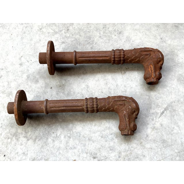 Large French Cast Iron Fountain Spouts, Overall Length 18.5 Inches For Sale - Image 9 of 12