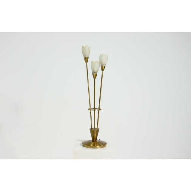 Metal Brushed Brass and Glass Table Lamp, Germany, 1970s For Sale - Image 7 of 9