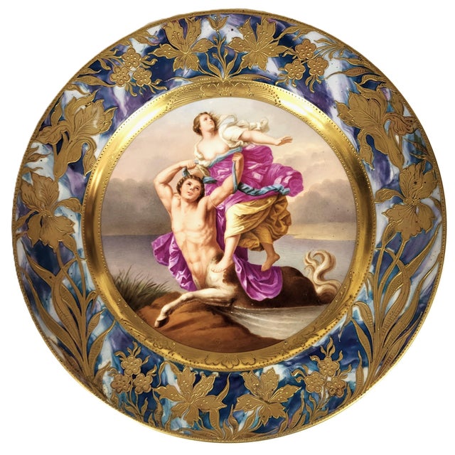 Late 19th Century Superb 19th C Austrian Hand Painted & Gilt Mythological Royal Vienna Porcelain Plate For Sale - Image 5 of 9