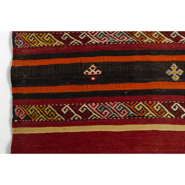 Mid 20th Century Traditional Patterned Kilim Kilim For Sale - Image 6 of 11