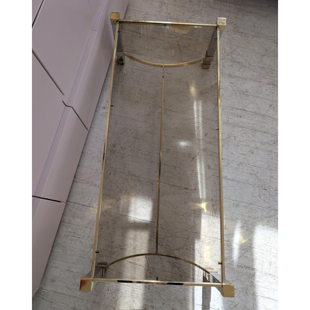 Metal Large Mid-Century Hollywood Regency Chrome and Gilt Coffee Table, 1970s For Sale - Image 7 of 15