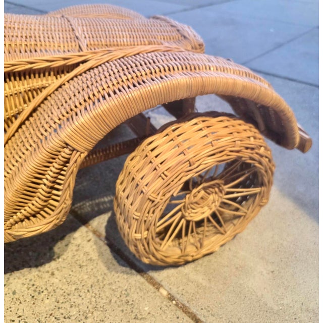 Brown Giant Vintage Wicker and Rattan Luxury Automobile For Sale - Image 8 of 16