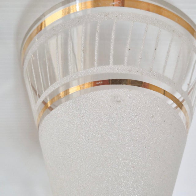 Metal Vintage Wall Lights in Glass and Gilded Brass, 1950s, Set of 2 For Sale - Image 7 of 12