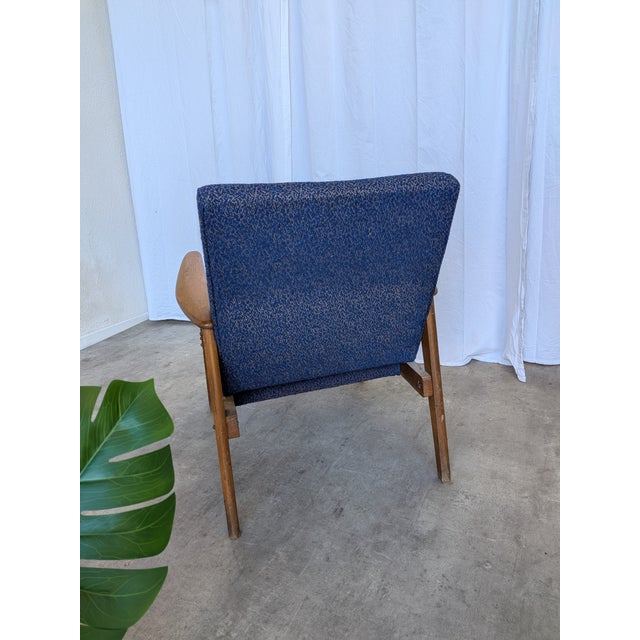 1970s Mid-Century Modern Royal Blue Lounge Chair, 1970s For Sale - Image 5 of 18