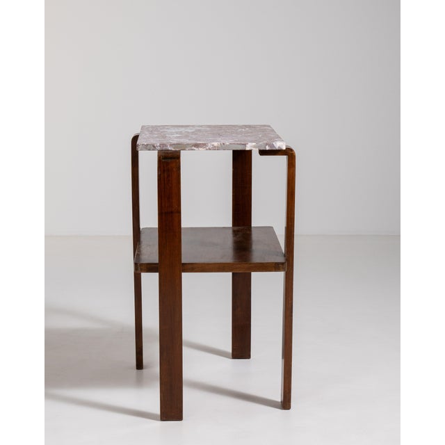 Art Deco Side Table with Marble Top, Antique, France, Circa 1930 For Sale - Image 4 of 13