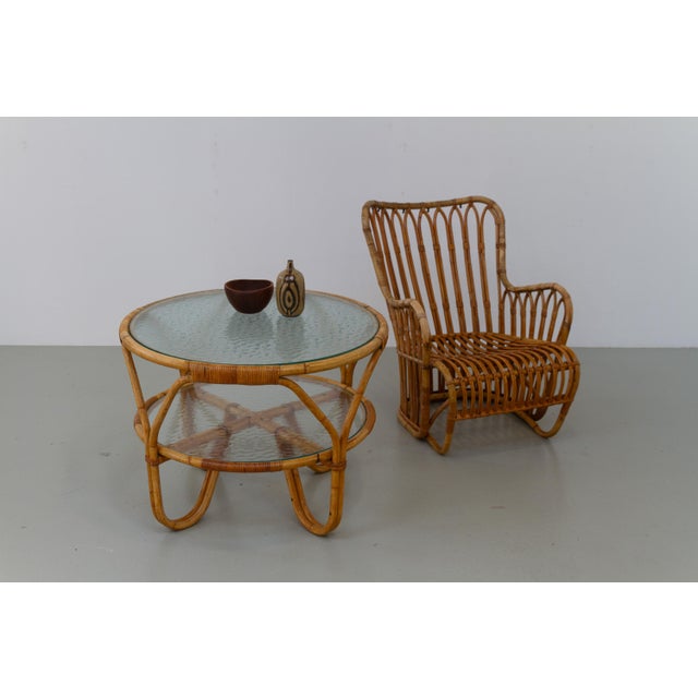 Danish Bamboo, Rattan and Glass Table by Tove Kindt-Larsen for R. Wengler, 1940s For Sale - Image 13 of 18