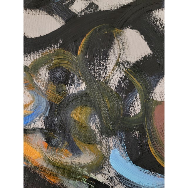 Ancient Graffiti, Large Abstract Expressionist Oil Painting by Alexandra Swistak For Sale - Image 10 of 11