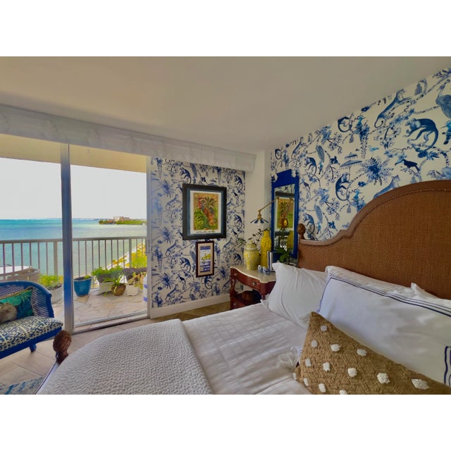 2000 - 2009 2003 Coconut Grove Arts Festival Poster Framed Peacocks & Palms For Sale - Image 5 of 7