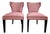 Pair of Vintage Pink Silk Dining Chairs For Sale