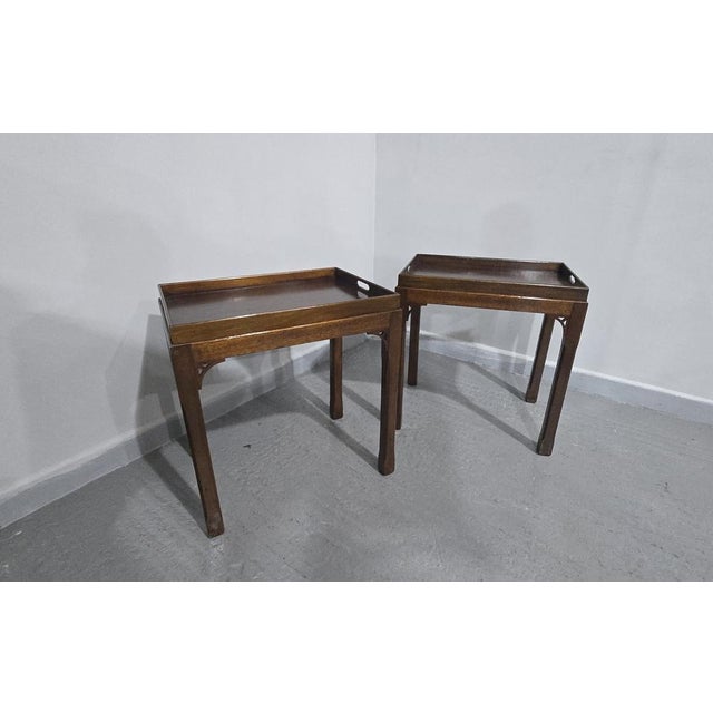 Chippendale Mahogany Lamp Tables, 1920, Set of 2 For Sale - Image 9 of 13